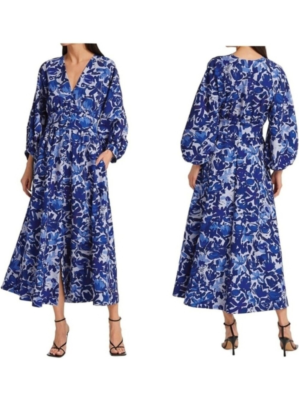 Lela Rose Tulip Crepe Floral Midi Dress